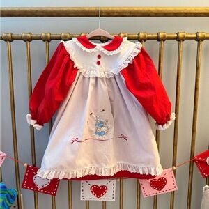 Charming Red and White Kids Dress